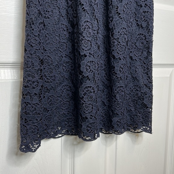 Madewell Womens Magnolia Lace Dress Size 8 Navy Blue Wedding Guest Classic Beach - Picture 6 of 9